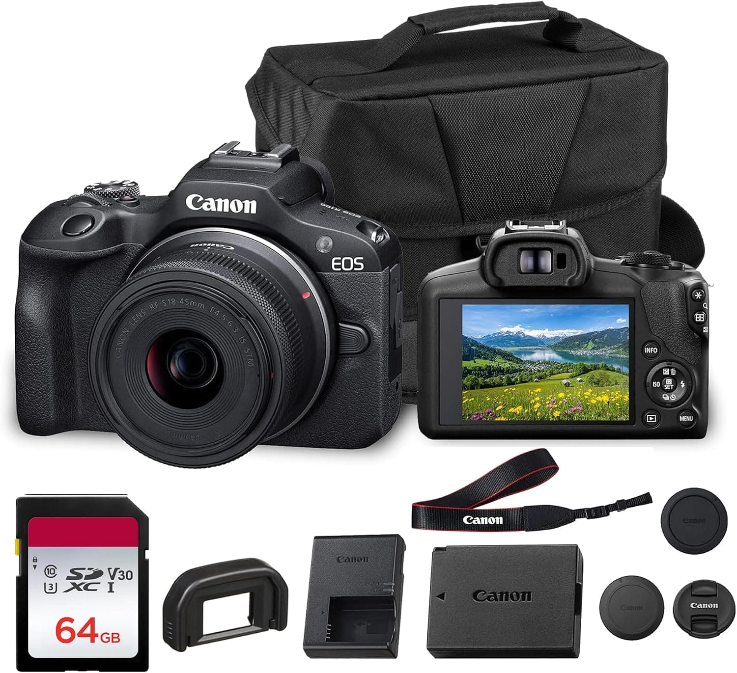 Canon EOS R100 Mirrorless + 18-45mm F4.5-6.3 IS STM Lens