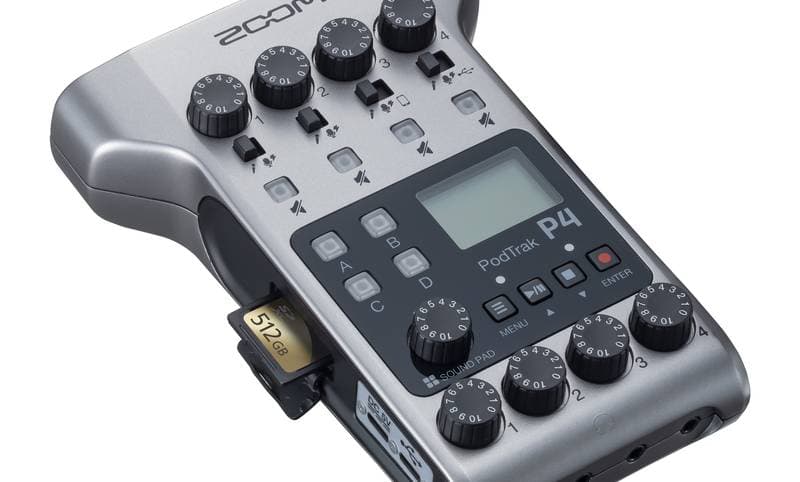 Zoom PodTrak P4 Portable Multitrack Podcast Recorder
