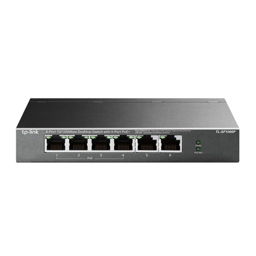 TP-LINK TL-SF1006LP 4-Port PoE Switch for PTZ Cameras