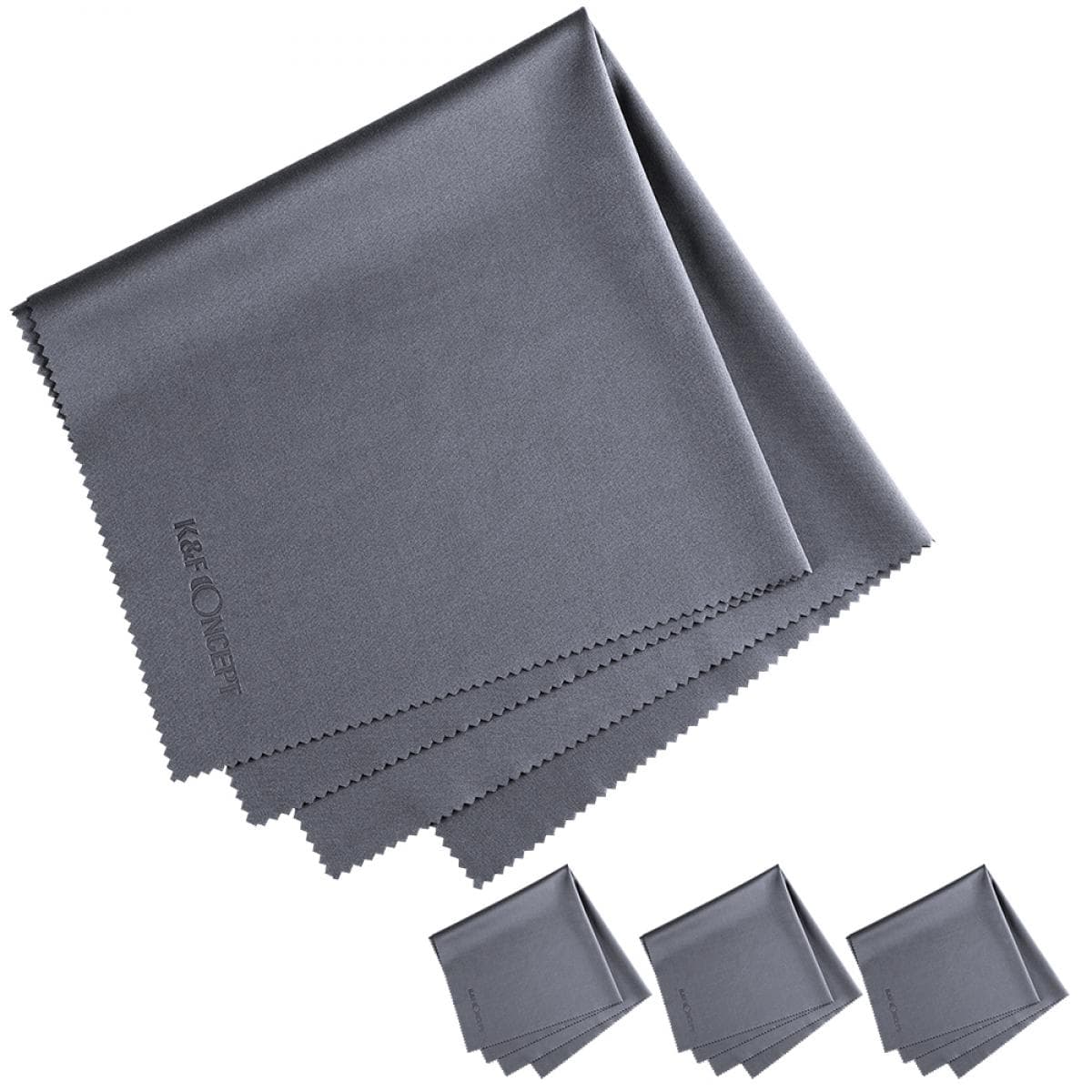 K&F Concept Microfiber Cleaning cloth set dark gray, 6 pieces