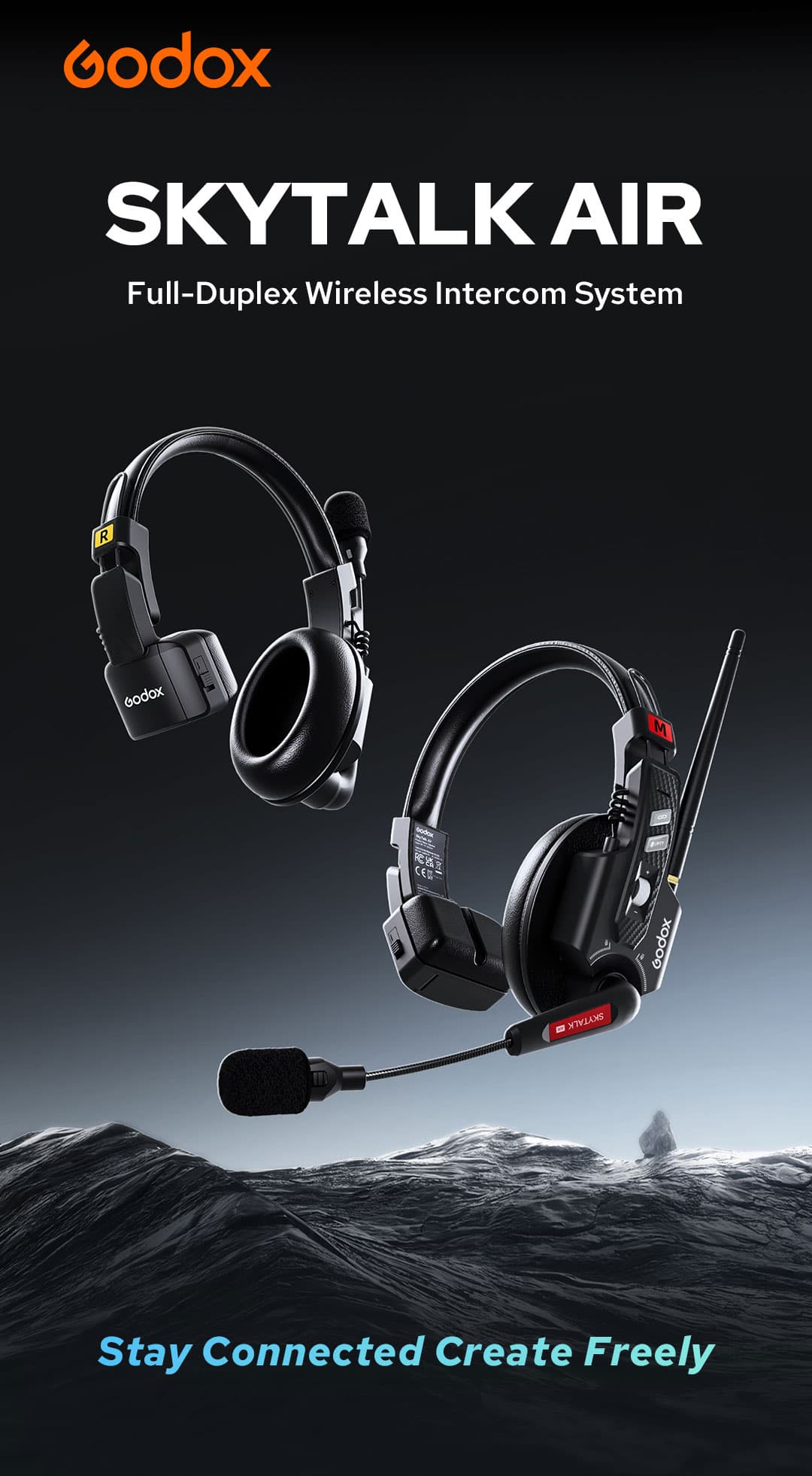 Godox SkyTalk Air 3S 3 Person Full-Duplex Wireless Intercom Headset System