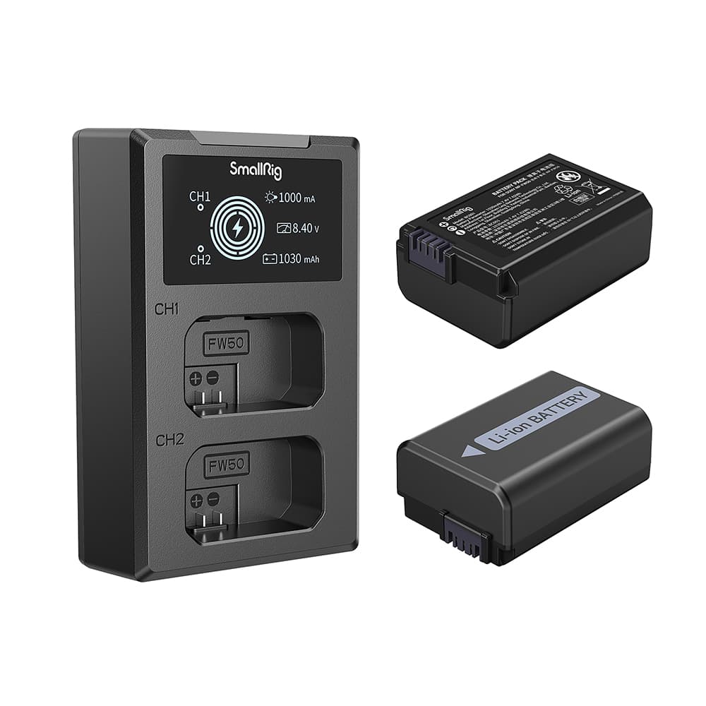 SmallRig NP-FW50 2-Battery Kit with Dual Charger