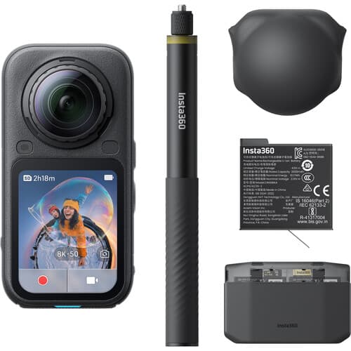 Insta360 X6 8K 360 Camera Essentials Bundle Midnight Black