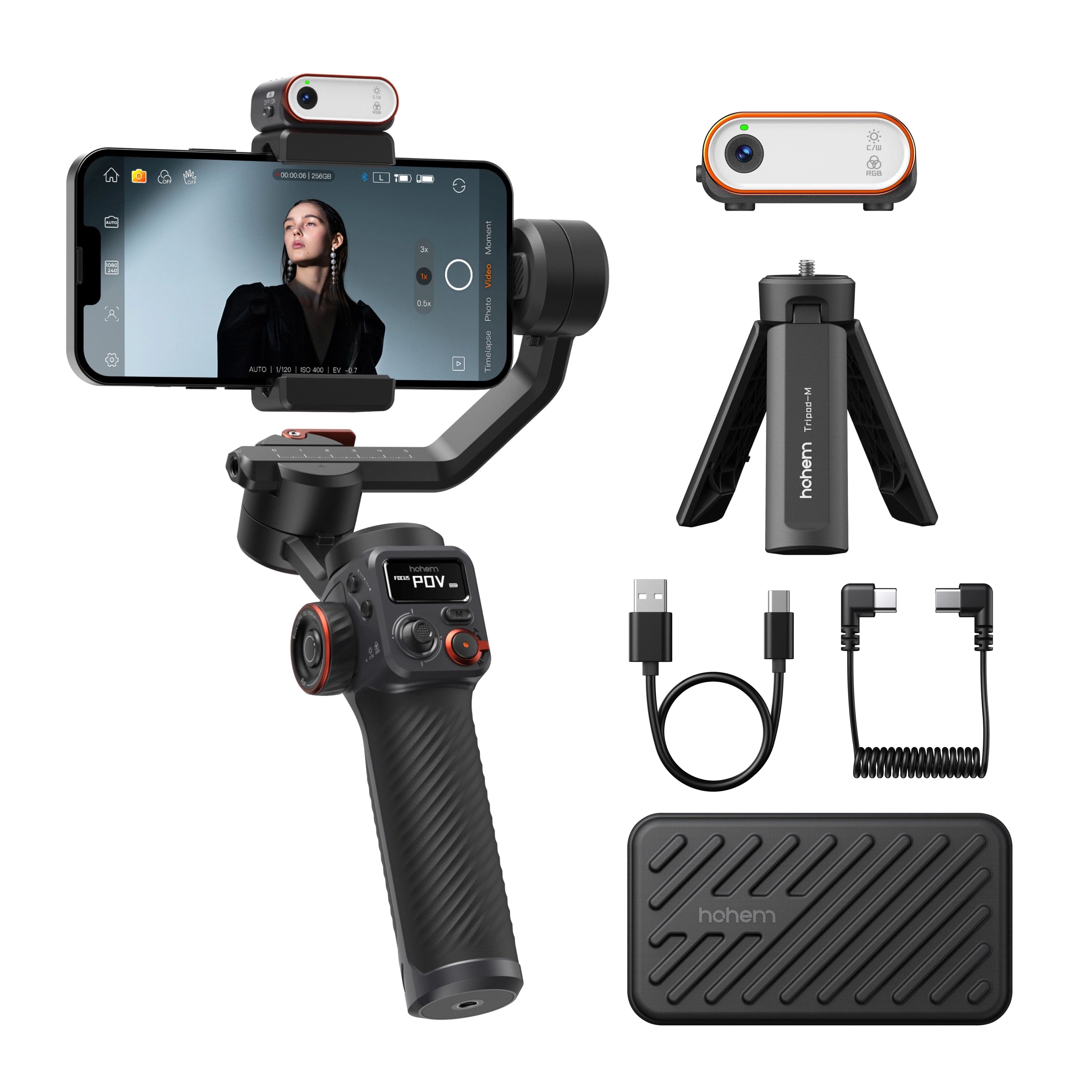Hohem iSteady M6 Smartphone Gimbal Kit with Magnetic AI Vision Sensor & LED Light