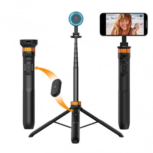 K&F Magnetic Tripod Selfie Stick Cellphone Holder With Wireless Remote MS19