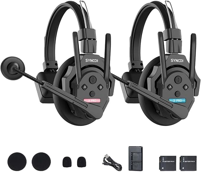 Synco Xtalk XPro9 Wireless Intercom System Single Ear Headsets