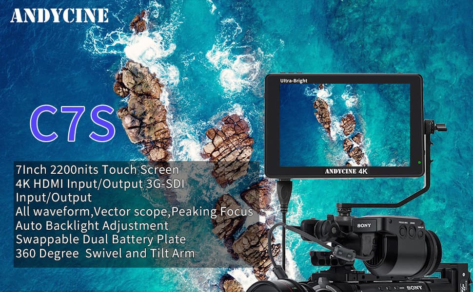 ANDYCINE C7S 7″ Daylight Viewable Touch Screen HDMI SDI Camera Monitor