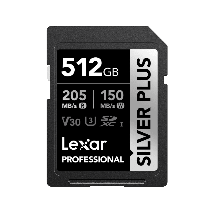 Lexar 512GB Professional SILVER PLUS UHS-I SDXC Memory Card