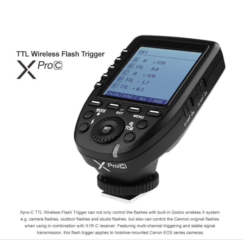 Godox XProC TTL Wireless Flash Trigger for Canon Cameras