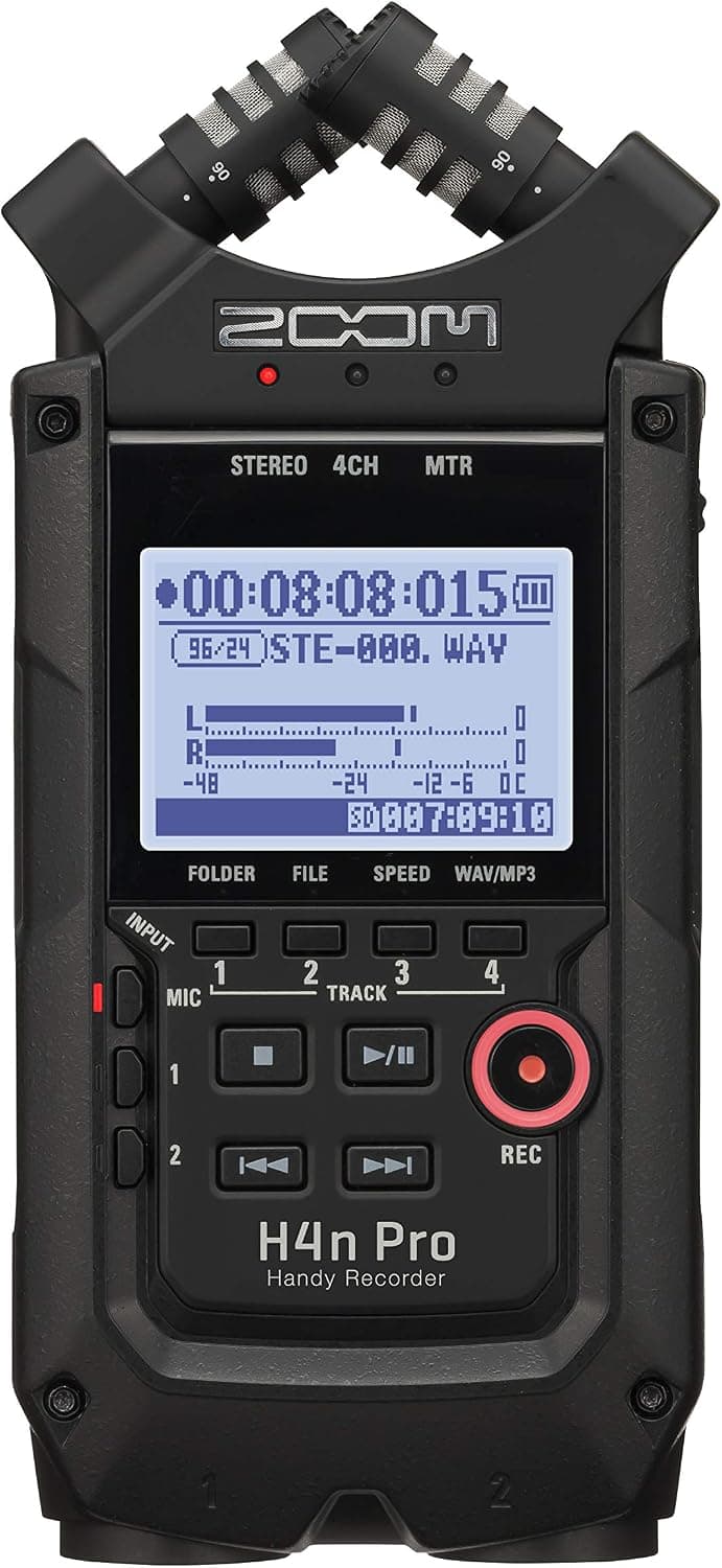 Zoom H4n Pro 4-Input 4-Track Portable Handy Recorder with Onboard XY Mic Capsule (Black)