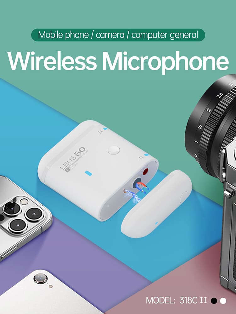 LENSGO 318C II Wireless Lavalier Microphone