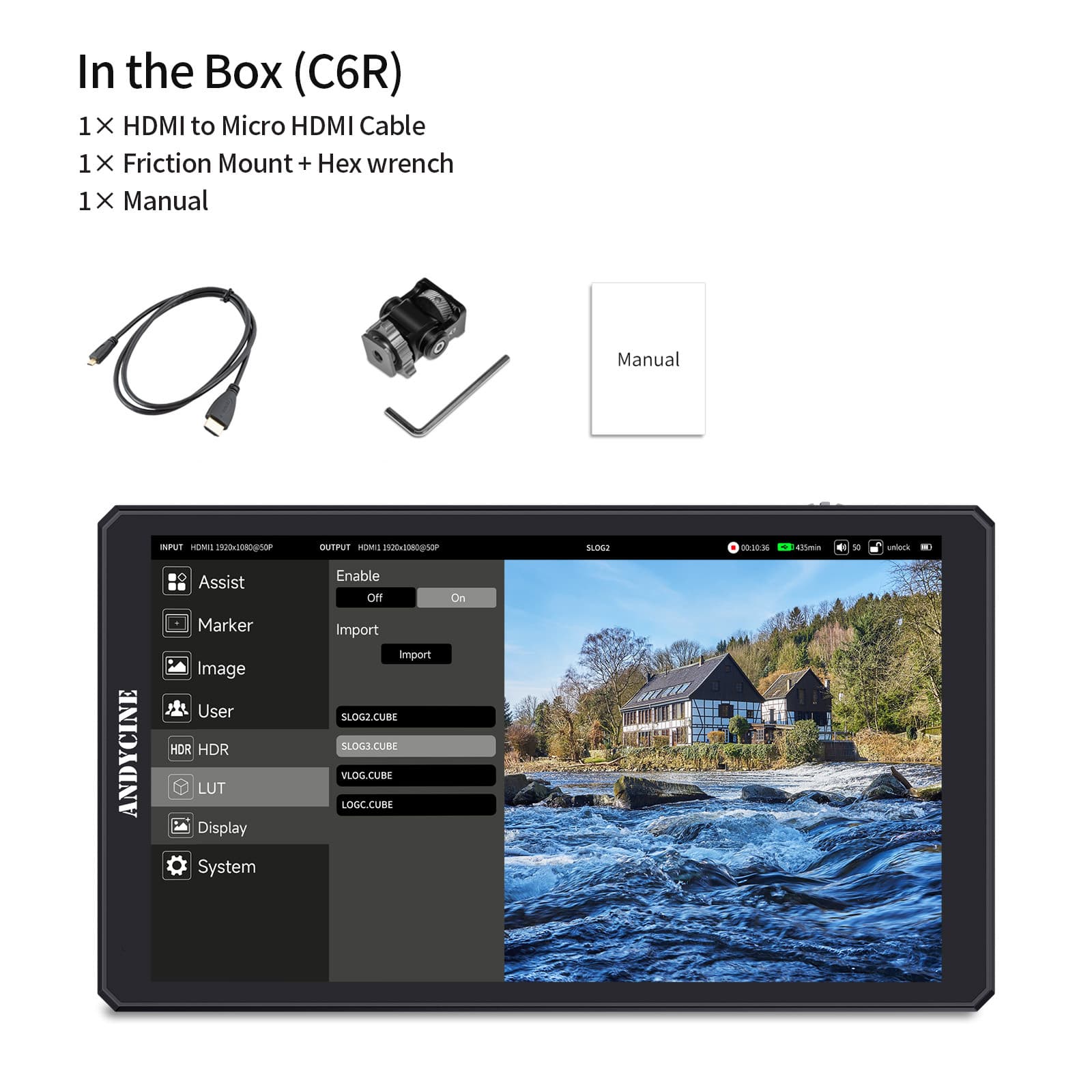 ANDYCINE C6R 6″ Touchscreen On-Camera 4K HDMI Recorder Monitor