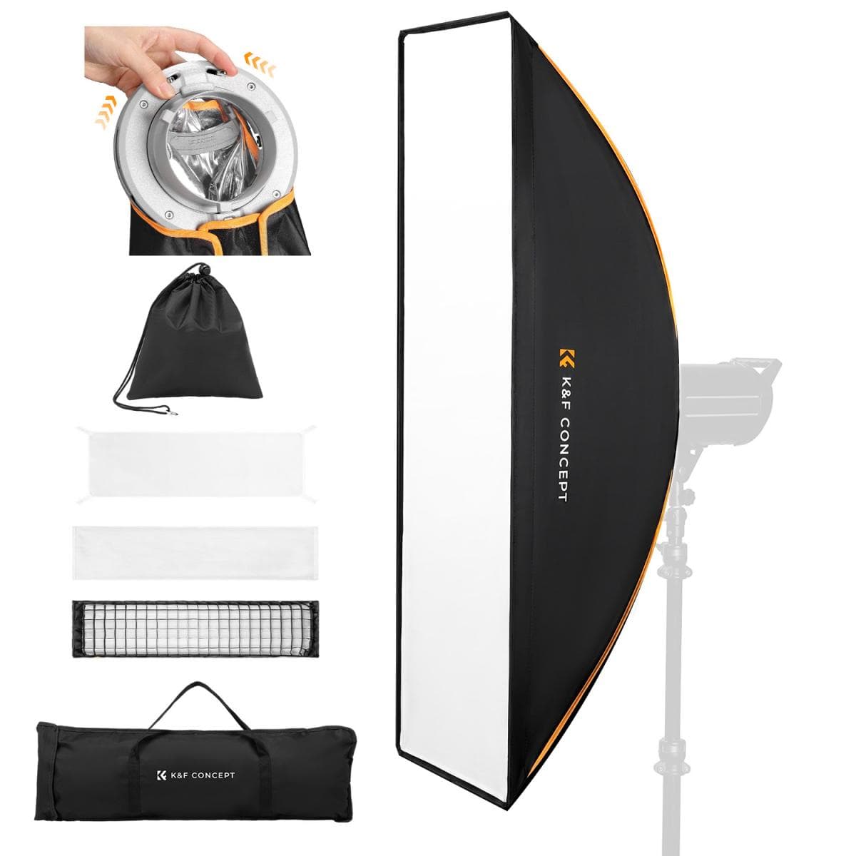 K&F CONCEPT 30x120cm One snap Quick Setup Strip Softbox