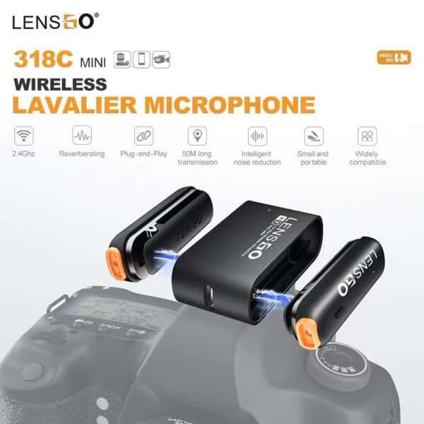 Lensgo 318C mini wireless lavalier microphone