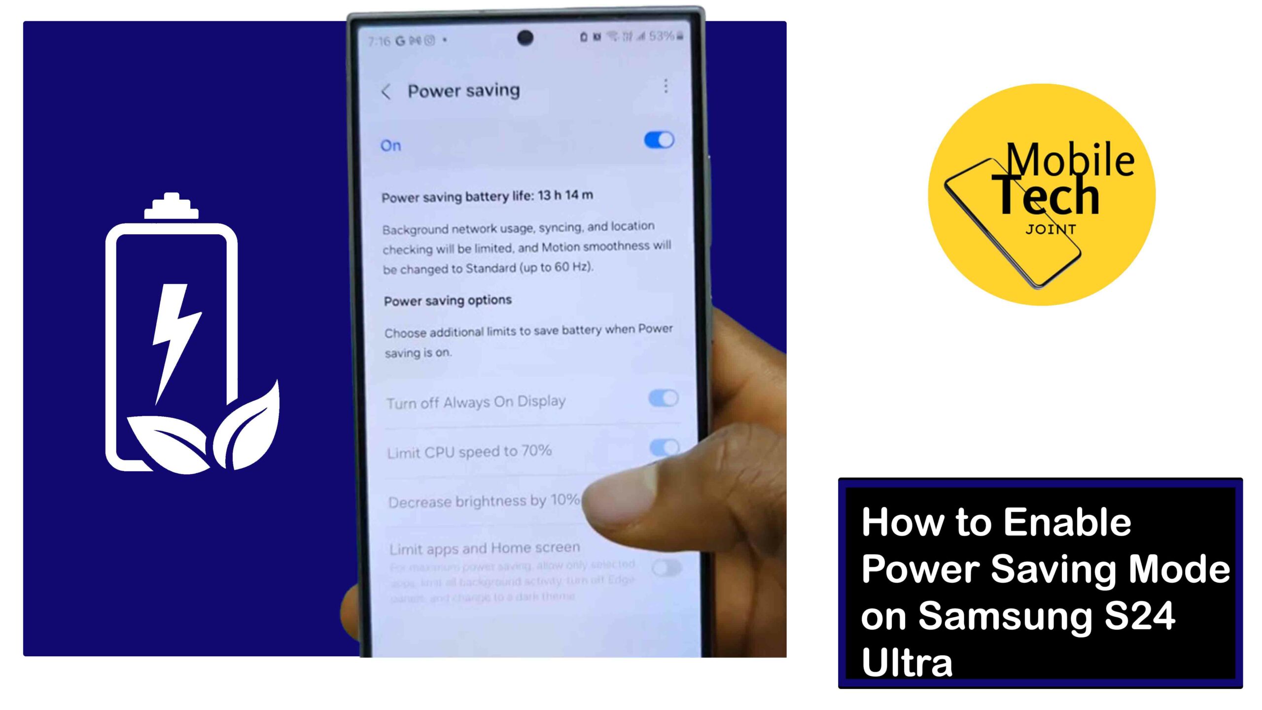 How to Enable Power Saving Mode on Samsung S24 Ultra