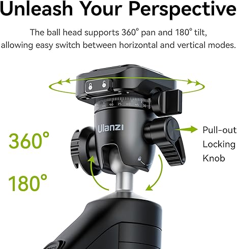 The TT38 tripod fully extended with a mirrorless camera mounted, set against a scenic outdoor background