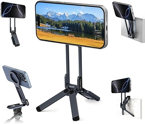 Ulanzi MA38 magnetic stand holding a smartphone on a desk setup