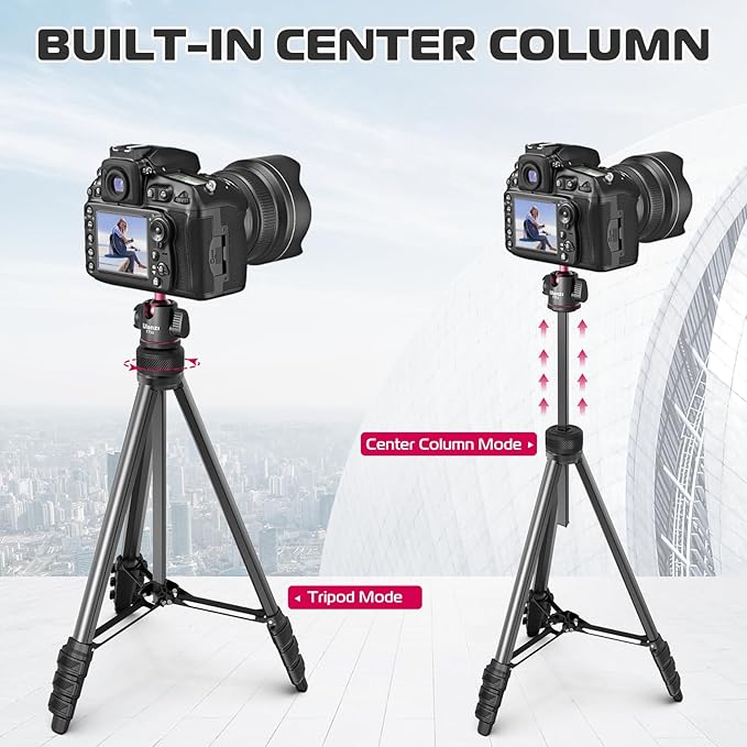 Ulanzi TT51 aluminum tripod fully extended with a smartphone mounted in portrait mode