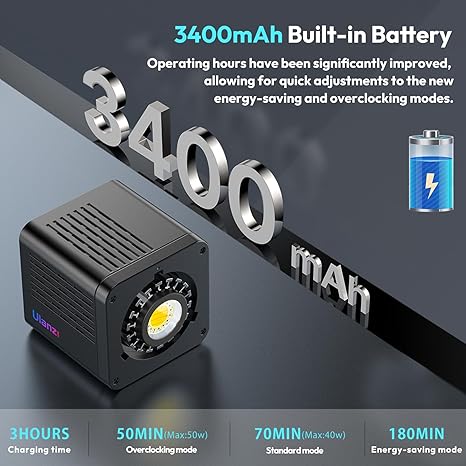 Ulanzi 40W RGB COB LED video light with modifier adapter for studio lighting