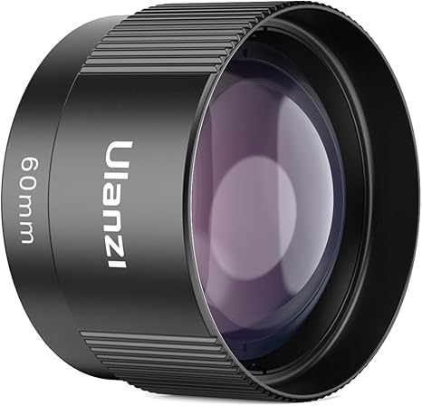 CL-003 75mm Macro smartphone camera lens showcasing its optical glass and mounting bracket.