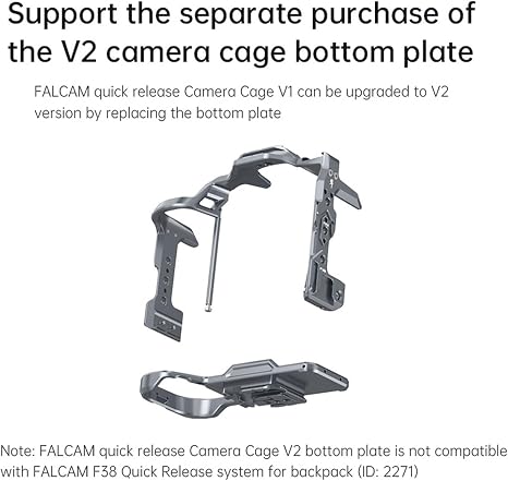 Space grey Falcam Cage for Sony FX30 camera body showing F22 and F38 quick release interfaces.
