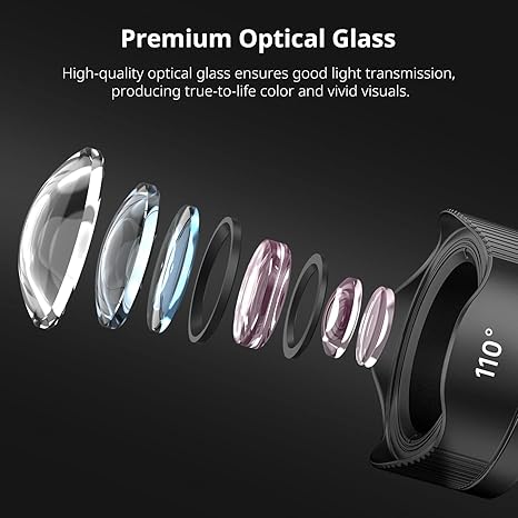 CL-003 75mm Macro smartphone camera lens showcasing its optical glass and mounting bracket.