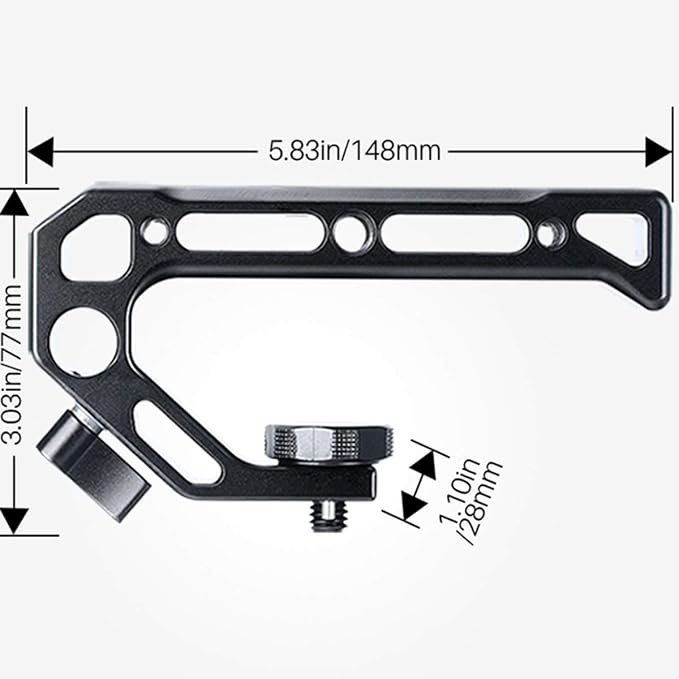 Matte black UURig R008 Arri Universal Camera Top Handle with ARRI locating pin interface and multiple cold shoe mounts