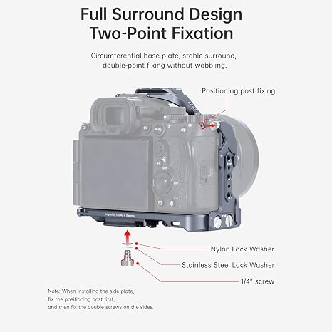 Dark grey Falcam Cage for Sony A7 IV camera body showing F22 and F38 quick release interfaces