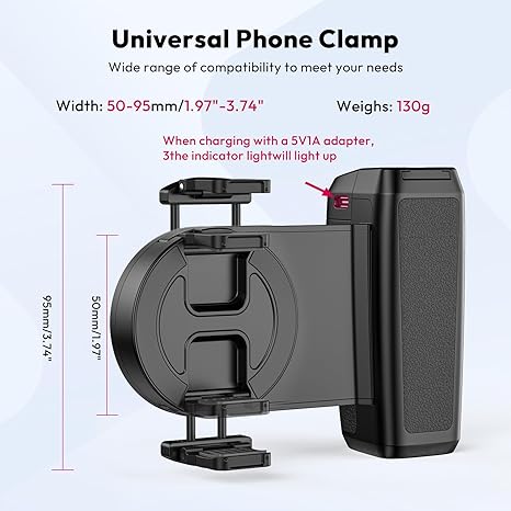 Ulanzi MA35 MagSafe Magnetic Smartphone Camera Handle Grip with Detachable Bluetooth Shutter Remote & Accessory Cold Shoe - Image 2