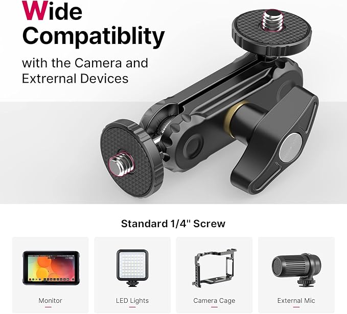 Ulanzi R102 3.5" Articulating Magic Arm with Dual 360° Ball Heads, 1/4"-20 Screws & Single-Knob Lock (3058) - Image 3