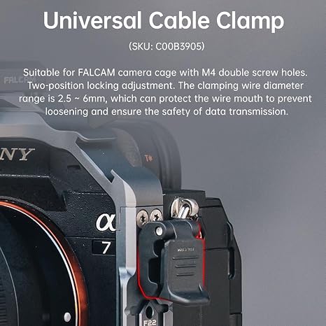 Dark grey Falcam Cage for Sony A7 IV camera body showing F22 and F38 quick release interfaces