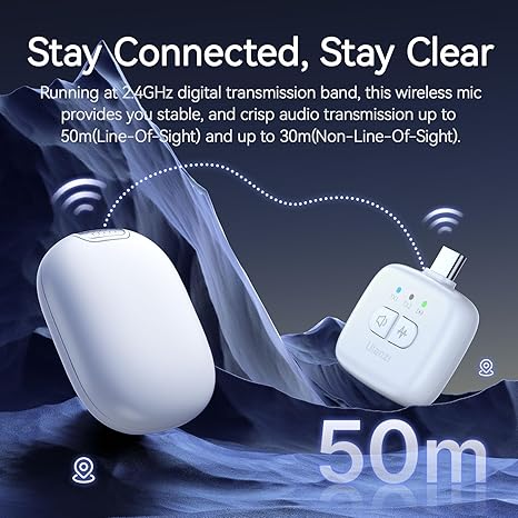 Ulanzi A30 Wireless Microphone System with Magnetic Clip-On Design (Black and White) In Lagos - Image 2