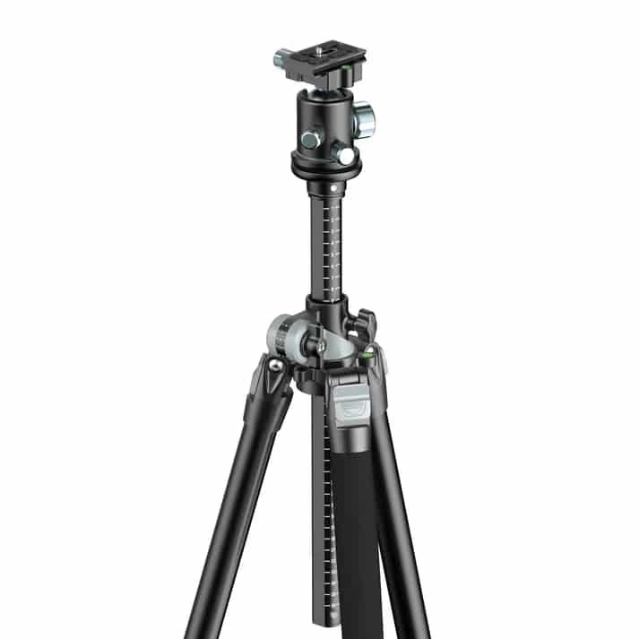 Ulanzi MT-59 1.7m Aluminum Alloy High Angle Shot Tripod with horizontal central boom arm.