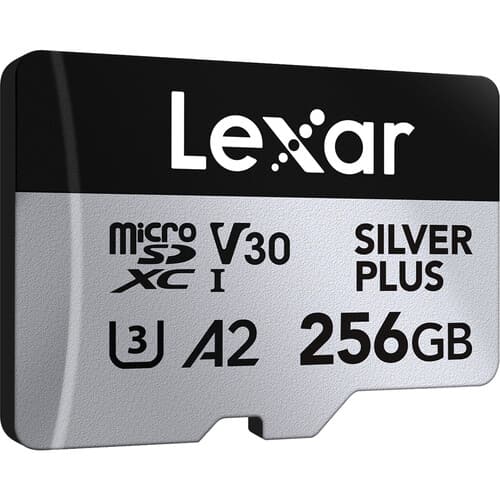 Lexar 256GB Silver Plus Nigeria SDXC memory card set up for camera photography in Lagos