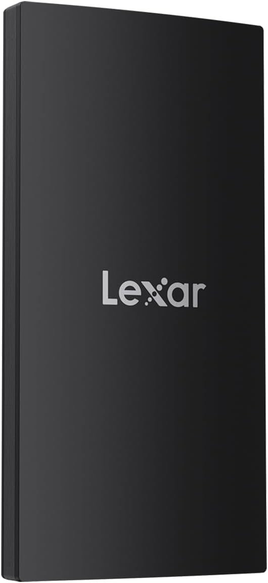 Lexar 2TB SL300 portable SSD connected to a laptop for fast 4K video editing in Lagos.