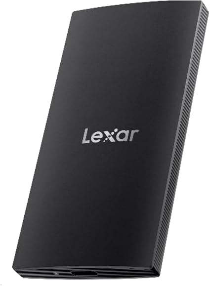 Lexar 2TB SL300 SSD Nigeria portable solid state drive connected to a laptop in Lagos