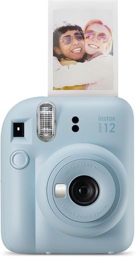 Fujifilm Instax Mini 12 instant camera with built in lens and selfie mirror