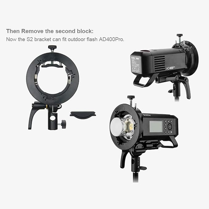 Godox S2 bracket universal bowens mount speedlite holder with tilt handle