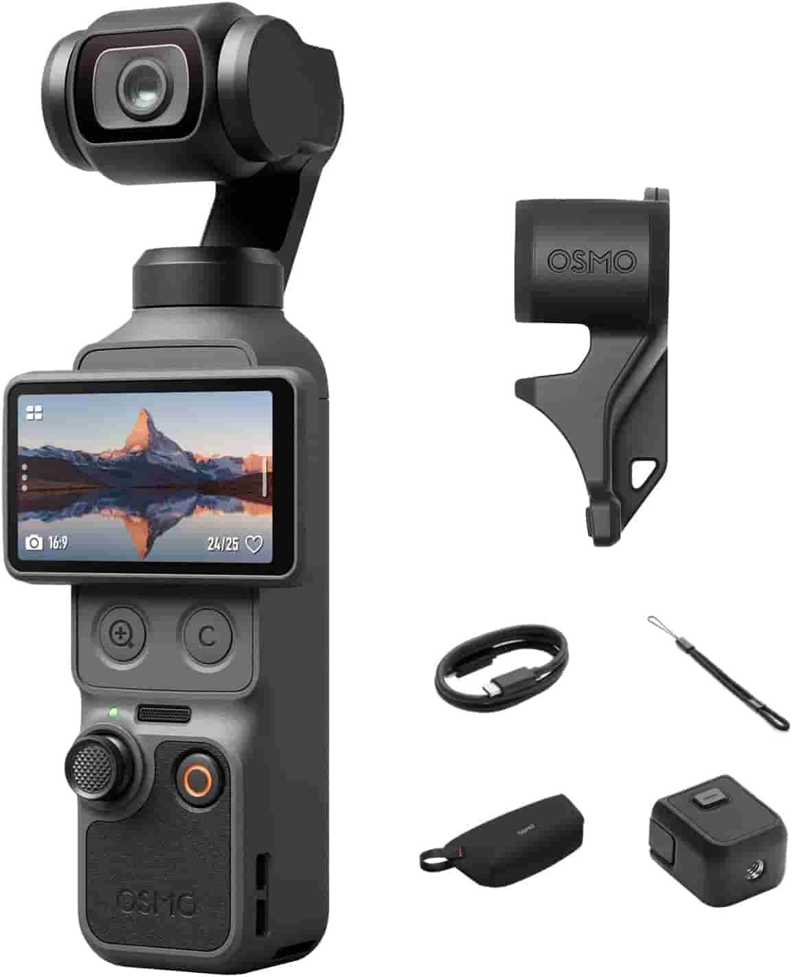 DJI Osmo Pocket 3 Vlogging Camera in Lagos, Nigeria handheld with rotated touchscreen