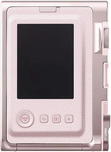 Fujifilm Instax Mini Evo Pink hybrid instant camera in Gentle Rose finish with 3 inch LCD screen