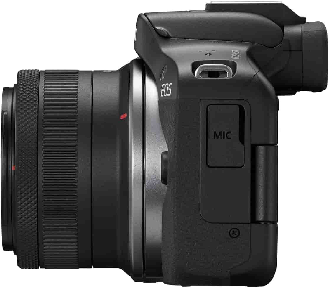 Canon EOS R50 Mirrorless Camera with RF-S 18-45mm Lens set up for vlogging in Lagos Nigeria