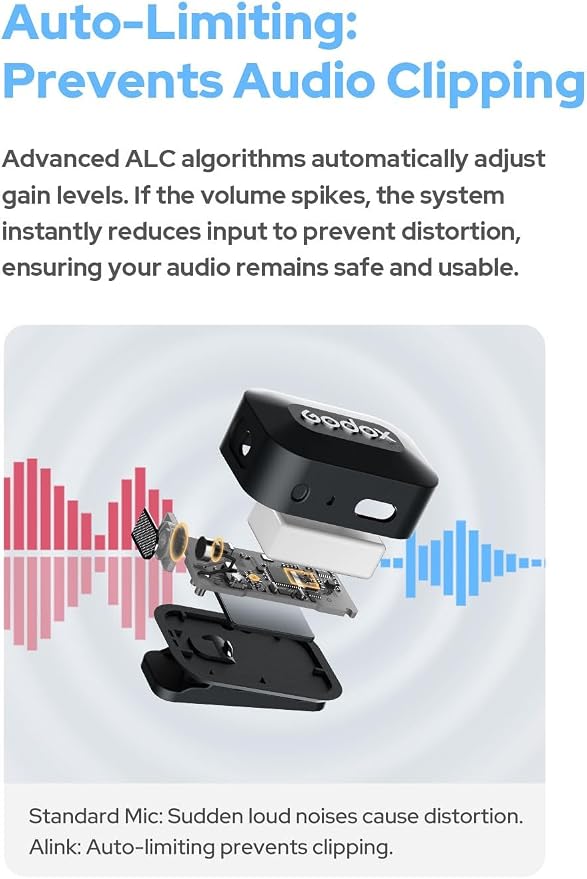 Godox Alink wireless microphone system with charging case in Lagos Nigeria.