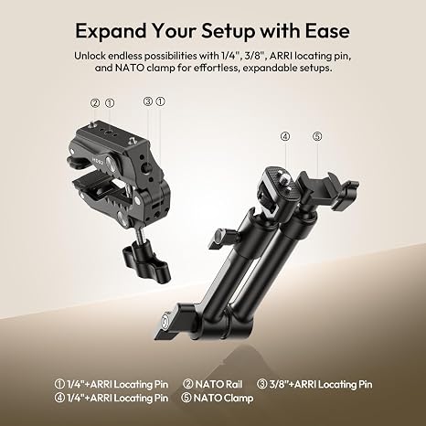 Ulanzi HD02 10 inches Magic Arm extension arm with dual 360 ball heads for camera rigs.