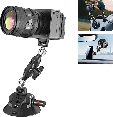 TB15 Suction cup mount + Magic arm pro heavy duty camera car rig set.