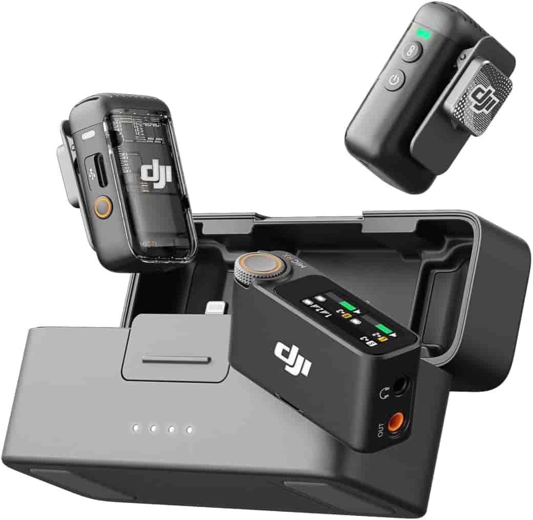 DJI Mic 2 Wireless Microphone System in Lagos, Nigeria clipped to a shirt collar
