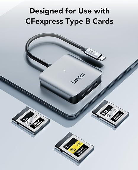 Lexar RW510 CFexpress Type B card reader with USB-C cable