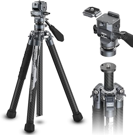 Ulanzi Video Fast Carbon Fibre Heavy-duty Tripod with fluid head for professional cinema cameras.