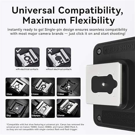 Ulanzi SL03 Spark Lite Camera Flash Black mounted on mirrorless camera in Nigeria