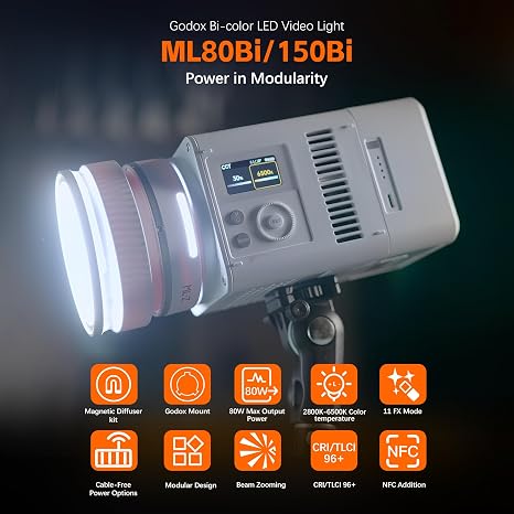 Godox ML80Bi Handheld Bi-Color LED Video Light continuous studio lighting in Lagos Nigeria.