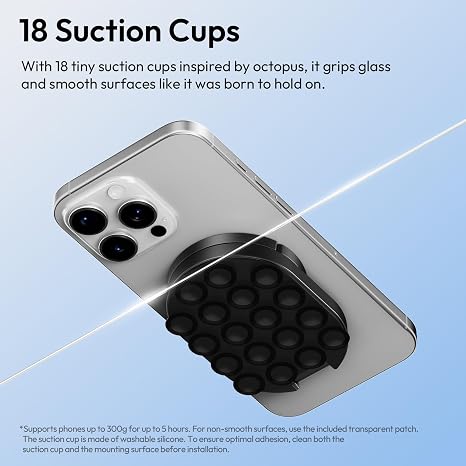 Ulanzi MA39 Maglock Small Suction Cup Bracket magnetic phone mount with suction pad array.